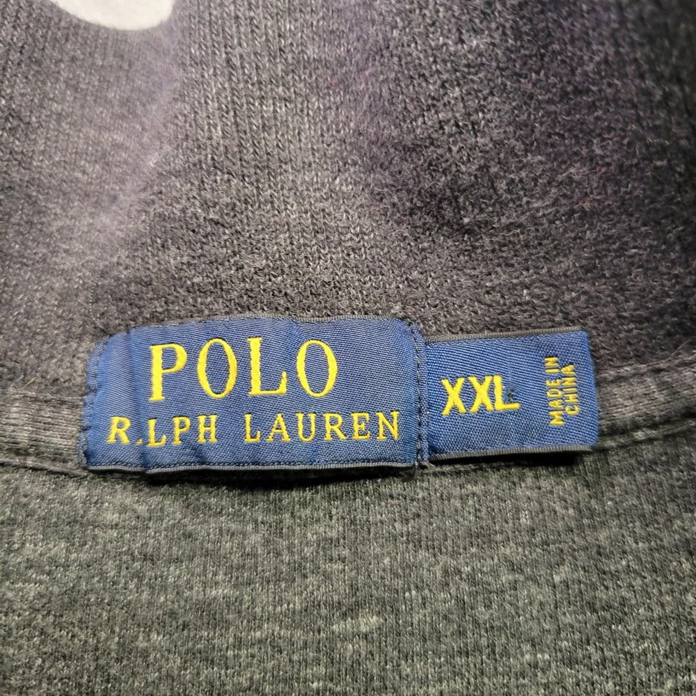 Polo Ralph Lauren Mens XXL Charcoal Gray 100% Cotton 1/4‎ Zip Pullover Sweater
